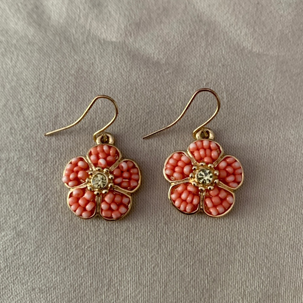 Coral Flower Earrings
